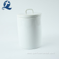Wholesale Custom White Ceramic Cookie Jar With Lid